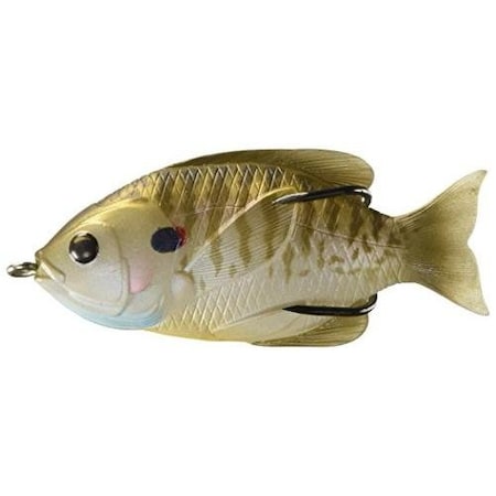 Livetarget Sunfish Hollow Body Topwater Lure, 3, 30 Hook 716 Oz, NaturalOlive Bluegill, Floating SFH75T550